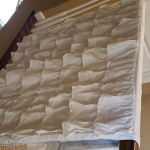 2 PB Kids black out ruffle curtain panel-white